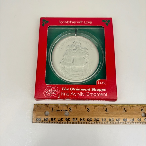 Vtg 80 Christmas For Mother w Love Clear Acrylic Ornament Shoppe Design Collect - Picture 4 of 12